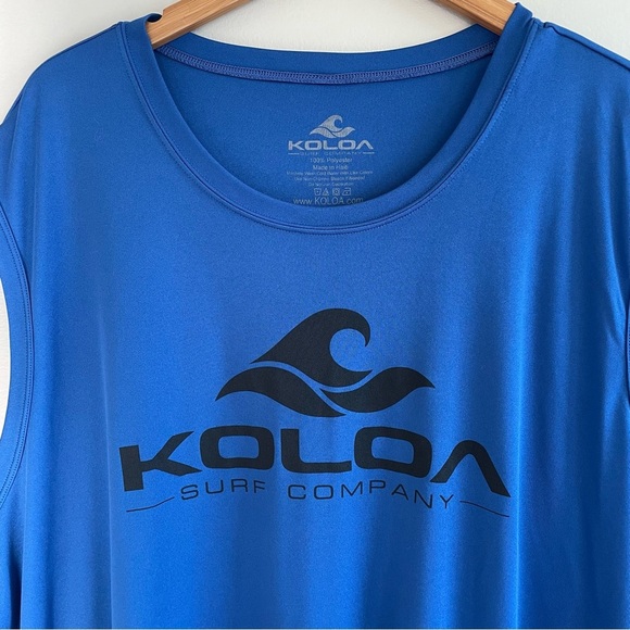 Koloa Wave Men's Athletic Sleeveless T-Shirt Royal Blue Size 3XL - Picture 4 of 7